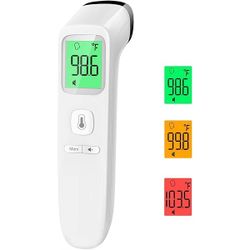 No-Touch Thermometer for Adults and Kids, Accurate Digital Baby Thermometer, FSA HSA Eligible, Fever Alarm & Silent Mode, 2 in 1 Forehead & Object Mod