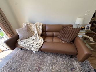 73” leather sofa bed