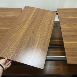 Brown And Black Table With Benches