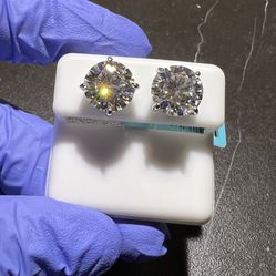 925 FINE SILVER MOISSANITE 10 CWT EARRINGS