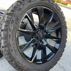 New 22” Chevy black Rims and Tires 22 GMC Wheels Silverado Sierra Oem