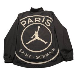 PSG Jordan Mens L Black Coaches Jacket 