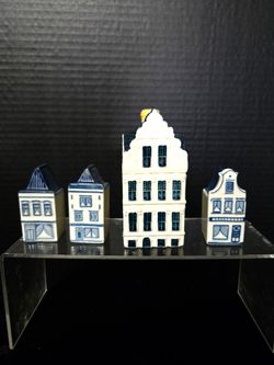 Vintage KLM BOL Delft Miniature Houses Sealed Delft Pottery.