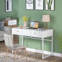 New White Desk With Drawers 