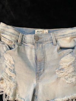 Mudd FLX Stretch Distressed Denim Shorts Size 9
