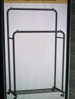 Double clothes rack with wheels