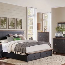 Queen Bedroom Set Queen Size Bed Frame Dresser Mirror Night Stands Queen Bed Free Delivery