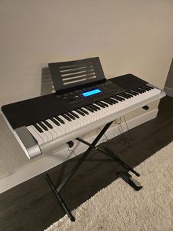 Casio WK-240 76-Key Keyboard – Stand + Pedal + Power Adapter