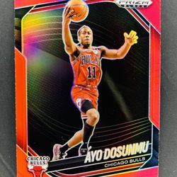 2024-25 Panini Prizm Black Ayo Dosunmu True Red Holo /299 #165 Color Match Bulls