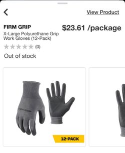 12 Pair Firm Grip Gloves 