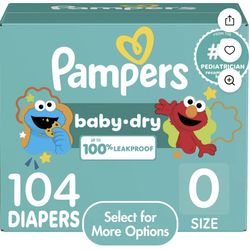 Pampers Baby Dry Baby Diapers Size Newborn, 104 Count (Select for More Options)