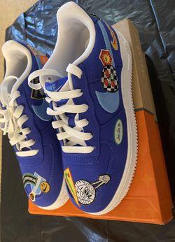 Racer Air Force 1 Size 4 1/2 💙🤍