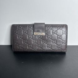 Auth Gucci Long Wallet Guccissima Brown 212089 Leather From Japan 230523