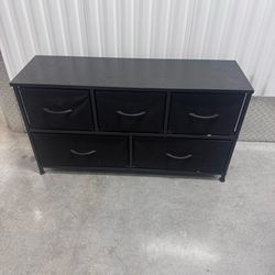 Black Storage Dresser / Console with Fabric Drawers