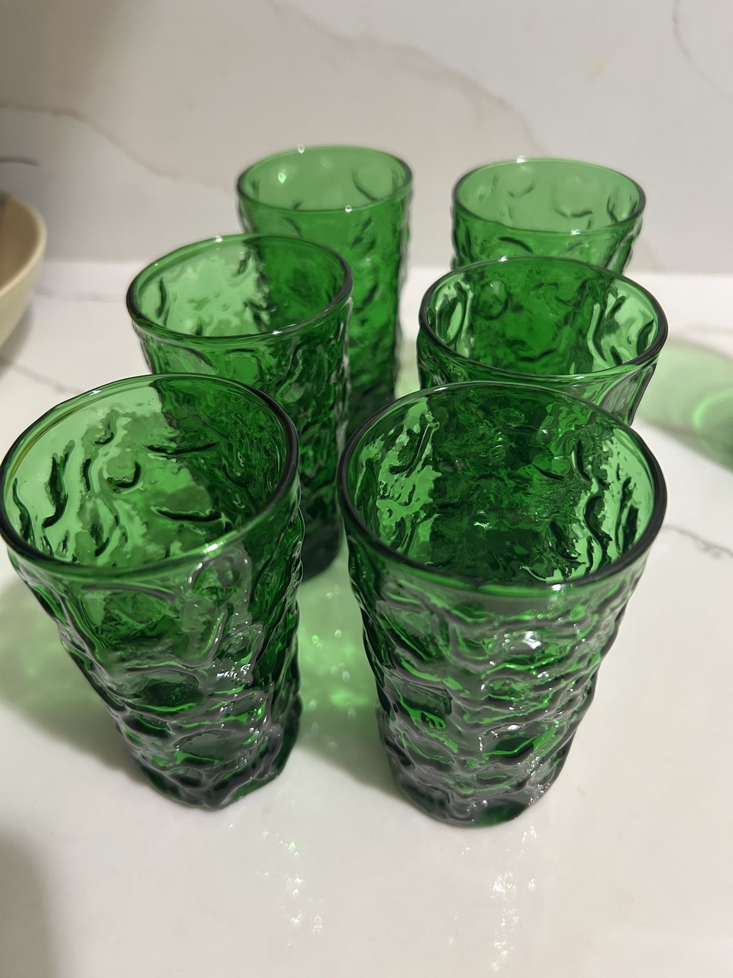 Anchor Hocking Crystal Charm Forest Green Pattern