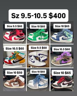 Jordan retro 1s and dunks sizes 9.5-10.5