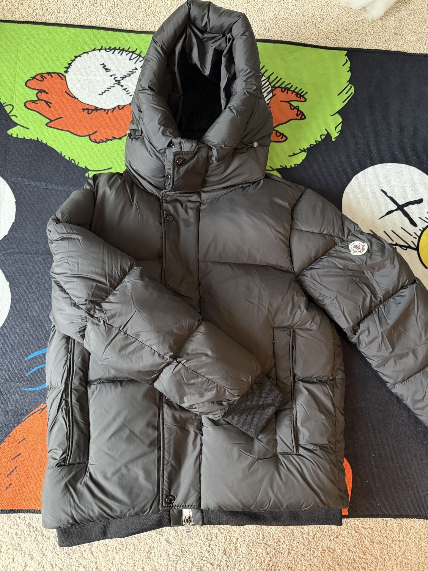 Moncler Hooded Coat Black Size 4