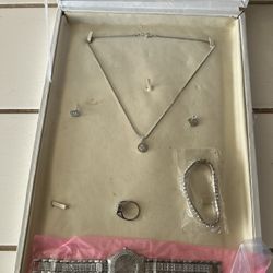 Silver - Bracelet, Necklace, Earings, Ring, and Watch