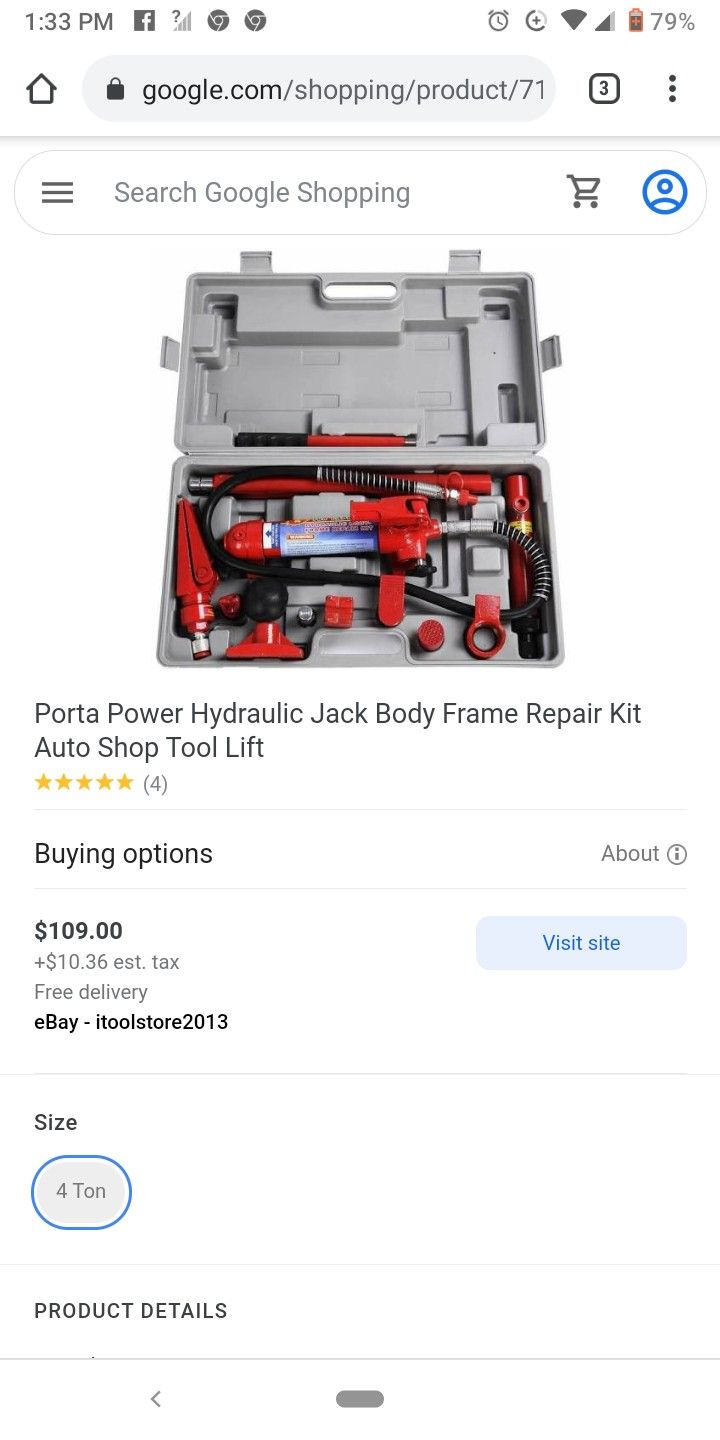 Power hydraulic jack body frame repair kit auto shop tool lift