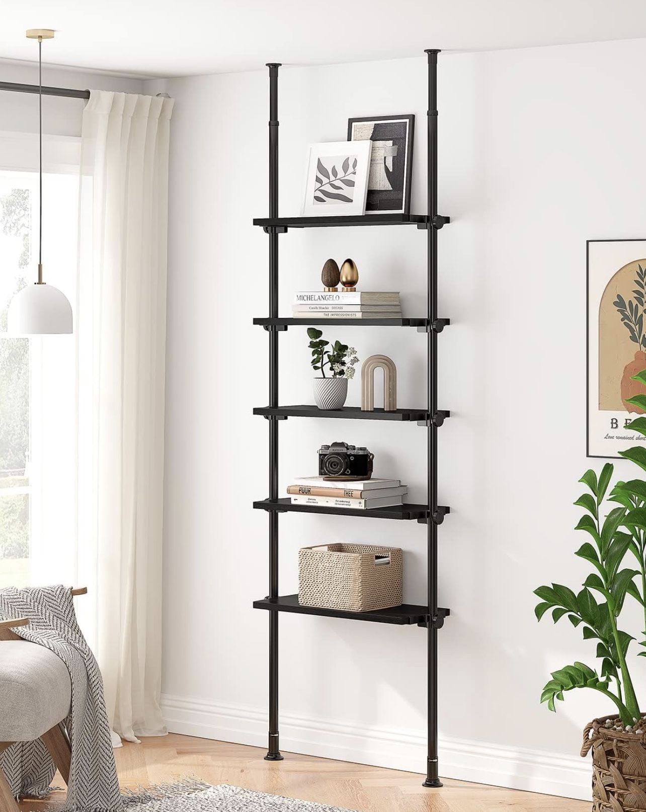 5-Tier Narrow Bookcase