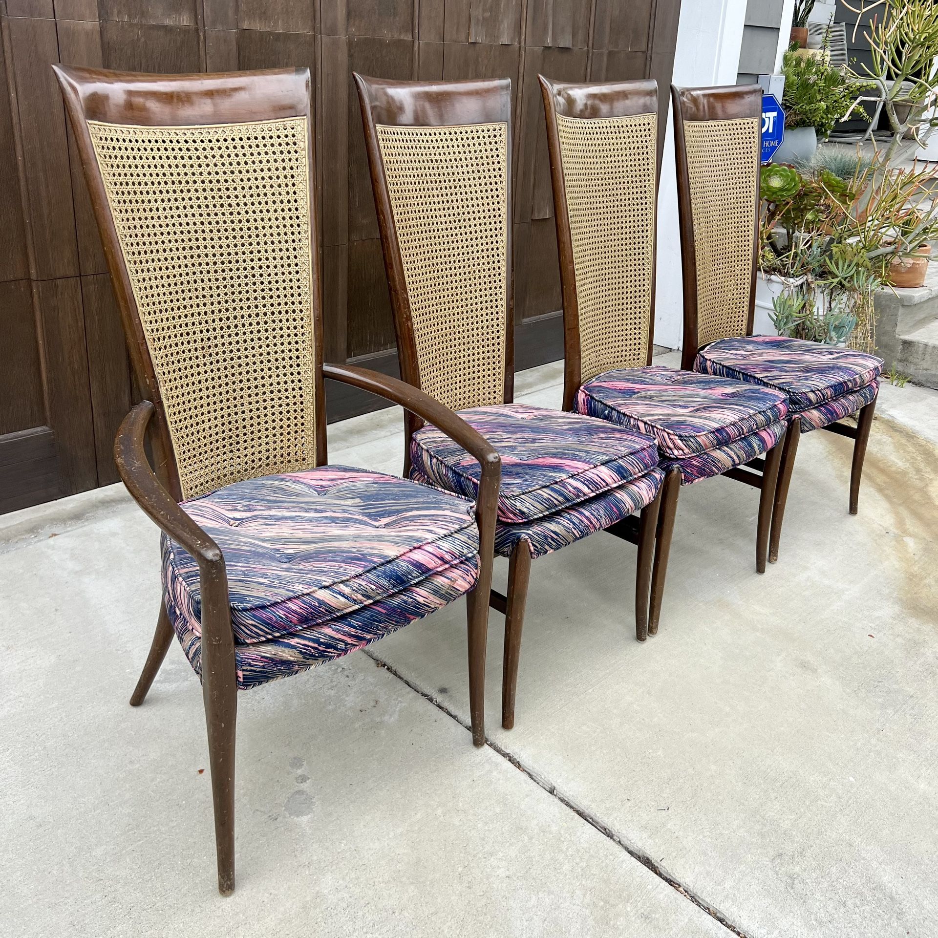 Vintage Cane Back Dining Chairs
