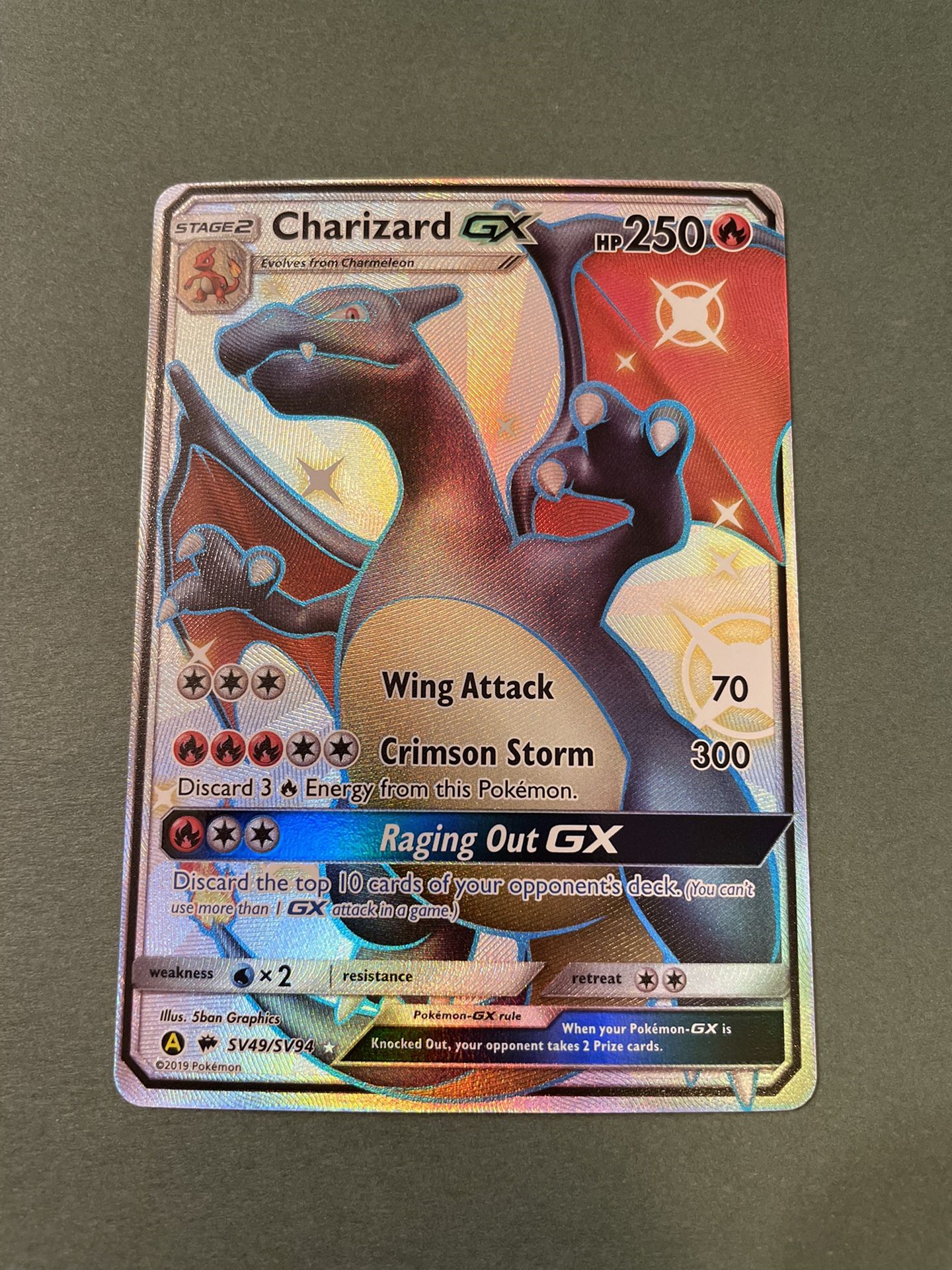 Pokémon Shiny Charizard Gx- Hidden Fates Sv49/sv94