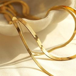 14K Gold Filled Gift Girls Women Jewelry Necklace Choker Snake Chain Thin