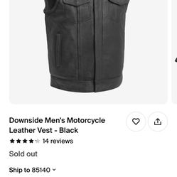 Leather Motorcycle Vest 