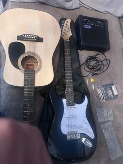 12 string and electric guitar