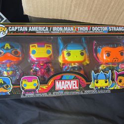 POP! Blacklight: Marvel 4 Pack Captain America / Iron Man / Thor / Doctor Strange