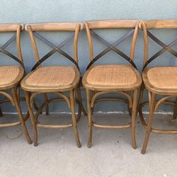modern X-back wood and rattan dining https://offerup.com/redirect/?o=Y2hhaXJzLmlu Excellent Condition 