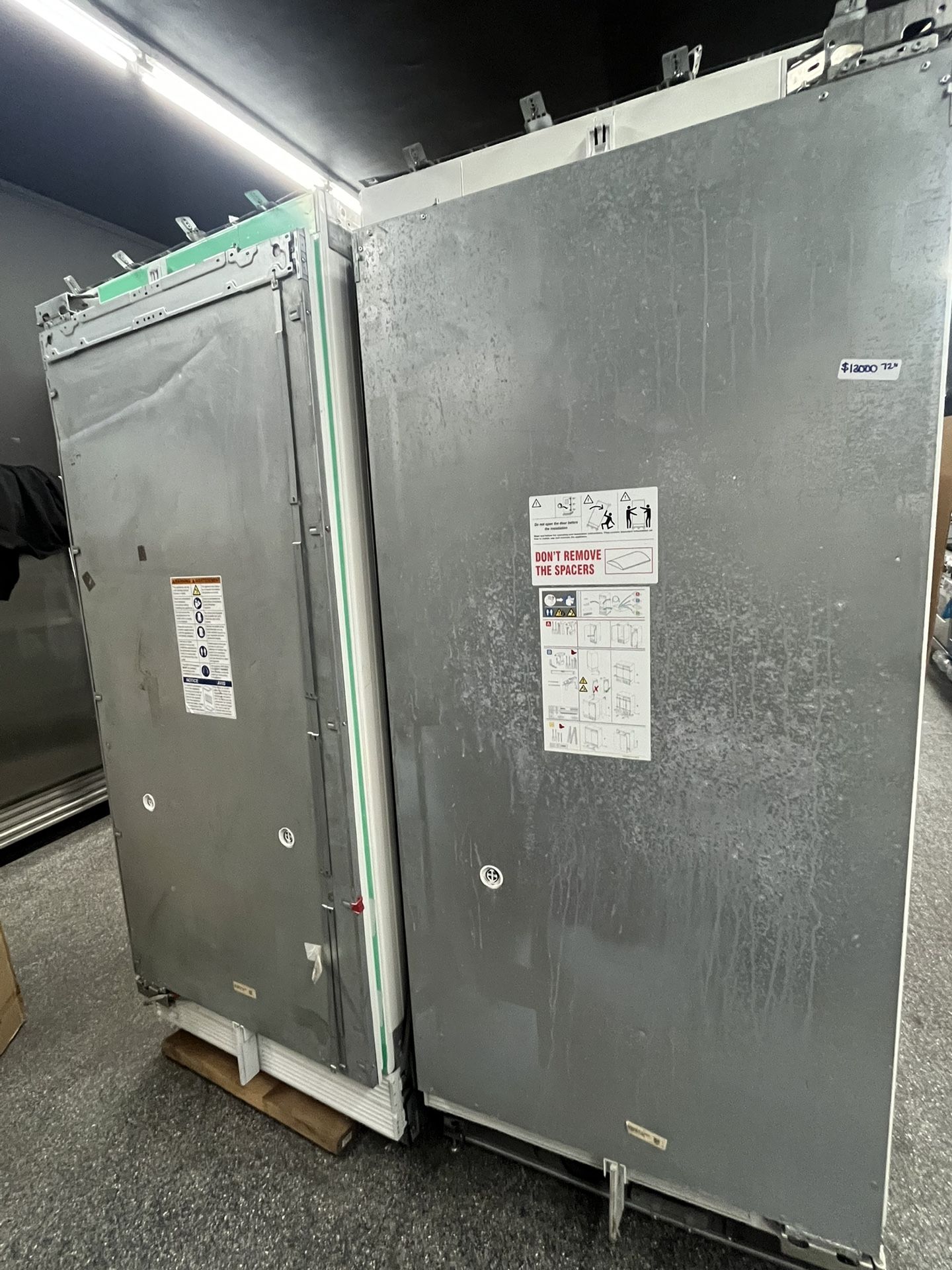 Built In Panel Ready Thermador 72” Column Set Fridge Freezer Freedom Collection