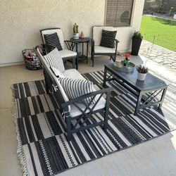 Wood Stained Patio Furniture Set - 4 Person