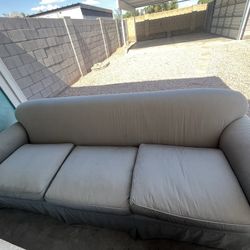 Tan/ Grey Couch And Chairs 