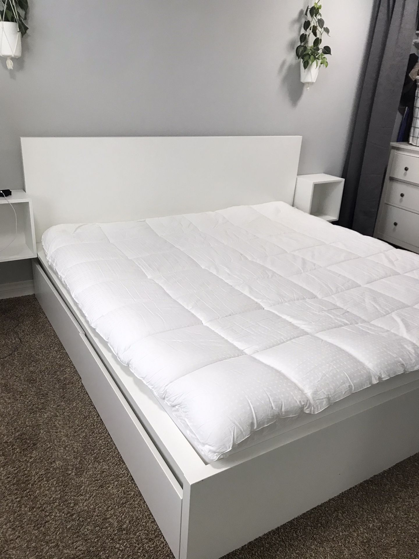 IKEA King Malm bed frame with storage