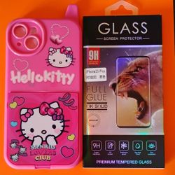 Hello Kitty IPhone 15 Plus  Case and Screen protector NEW 
