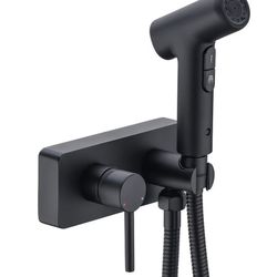 Brass Handheld Bidet Sprayer for Toilet Hot and Cold Adjustable Bathroom Vanity Side Mount Bidet Faucet Attachment, 2 Function High Pressure Bidet for