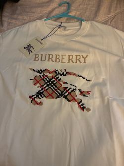 Burberry White Graphic T-Shirt with Tags