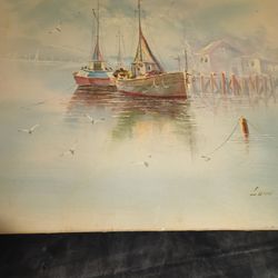 OIL ON CANVAS SIGNED JOHN LUINI PAINTING 