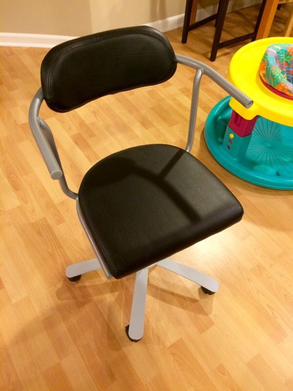 IKEA RUTGER/ JULES Swivel Chair With Casters Black/Silver-Color