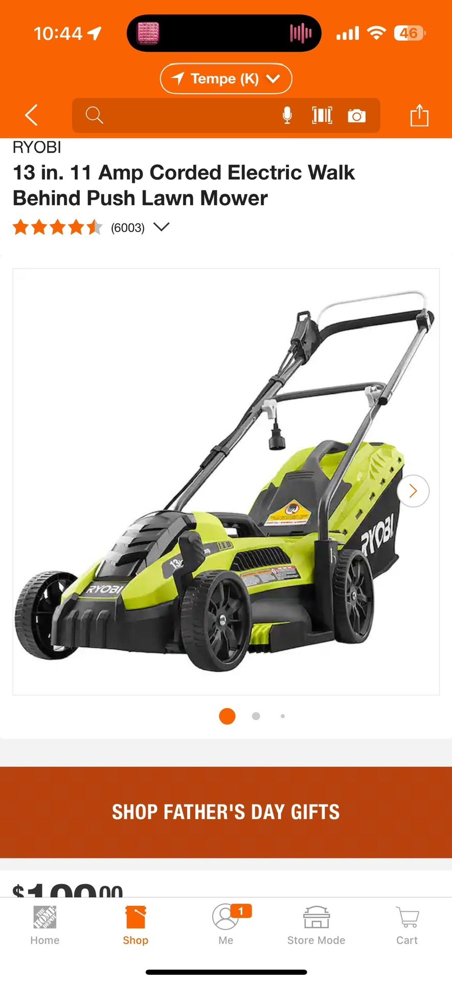 RYOBI 13 in. 11 Amp Corded Electric Walk $99