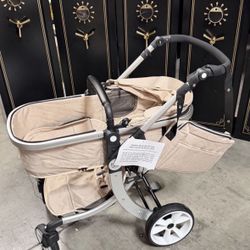New 2-in-1 High Landscape Baby Stroller, Reversible Bassinet Reclining