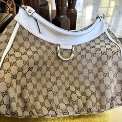 Gucci D Ring Hobo GG Canvas Large Authentic
