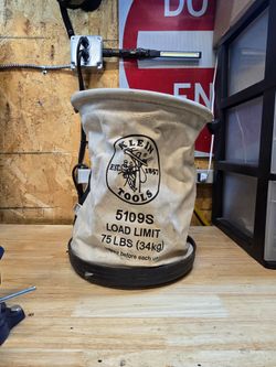 Klein Tools 5109S Lineman Canvas Tool Bucket – 75 LB Rated