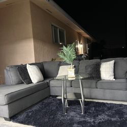 Dark Grey L Sectional Couch 