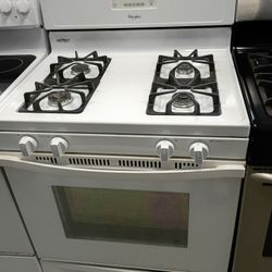 White whirlpool gas stove with warranty delivery+ installation fee depends on address 🏠🚛🛣️