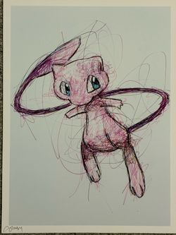 Mew Artwork on Cardstock