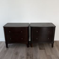 Two Wooden Side End Tables Storage Bedroom