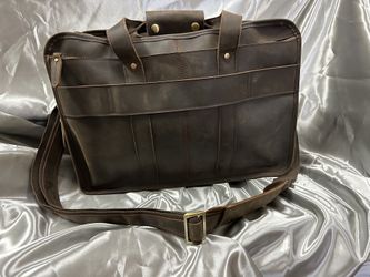 Leather Working Back, Polare Large Full Grain Leather Briefcase For Men Business Travel Case Messenger Bag