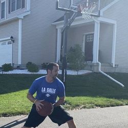 Goaliath 54 inch in ground basketball hoop, adjustable basketball court